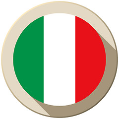 Image showing Italy Flag Button Icon Modern