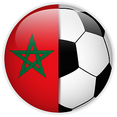 Image showing Morocco Flag with Soccer Ball Background
