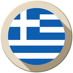 Image showing Greece Flag Button Icon Modern