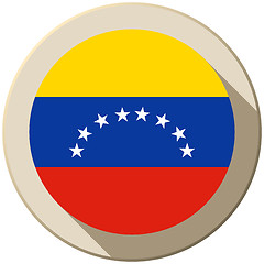 Image showing Venezuela Flag Button Icon Modern