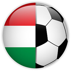 Image showing Hungary Flag with Soccer Ball Background