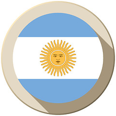 Image showing Argentina Flag Button Icon Modern