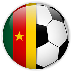 Image showing Cameroon Flag with Soccer Ball Background