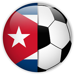 Image showing Cuba Flag with Soccer Ball Background