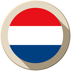 Image showing Netherlands Flag Button Icon Modern