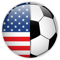 Image showing USA Flag with Soccer Ball Background