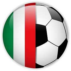 Image showing Italy Flag with Soccer Ball Background