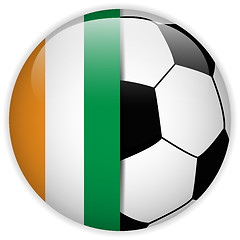 Image showing Ireland Flag with Soccer Ball Background