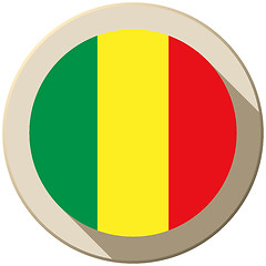 Image showing Mali Flag Button Icon Modern