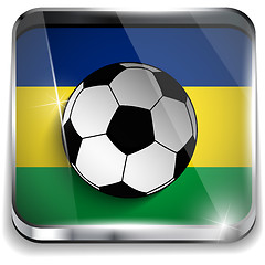 Image showing Brazil Flag with Soccer Ball Background