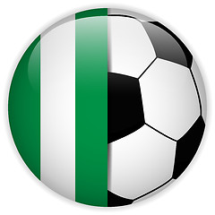 Image showing Nigeria Flag with Soccer Ball Background