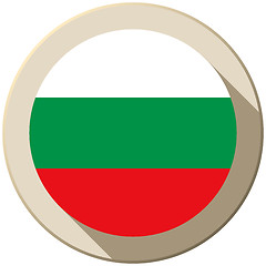Image showing Bulgaria Flag Button Icon Modern