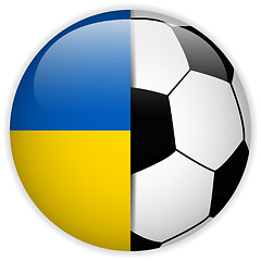 Image showing Ukraine Flag with Soccer Ball Background