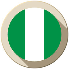 Image showing Nigeria Flag Button Icon Modern