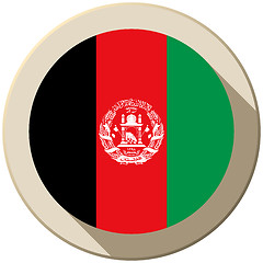 Image showing Afghanistan Flag Button Icon Modern