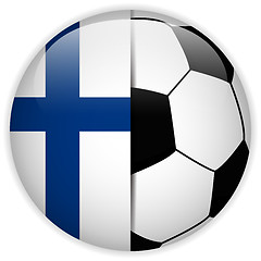 Image showing Finland Flag with Soccer Ball Background