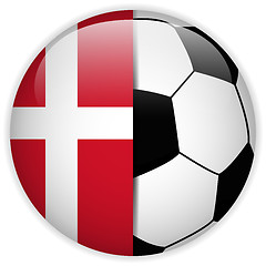 Image showing Denmark Flag with Soccer Ball Background