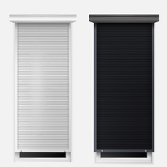 Image showing Illustration of windows with louvers