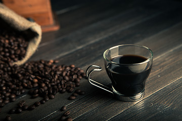 Image showing glass of black coffee