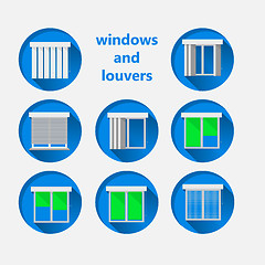 Image showing Flat icons for windows and louvers