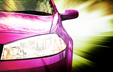 Image showing Pink Sport Car - Front side