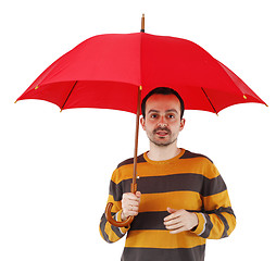 Image showing Man with umbrella