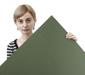 Image showing Woman holding a paper