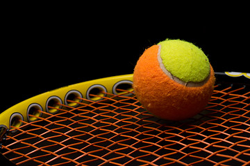 Image showing Tennis ball for kids with tennis racket