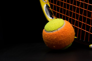 Image showing Tennis ball for kids with tennis racket