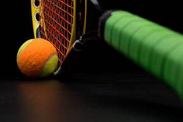 Image showing Tennis ball for kids with tennis racket