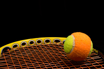 Image showing Tennis ball for kids with tennis racket