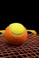 Image showing Tennis ball for kids with tennis racket