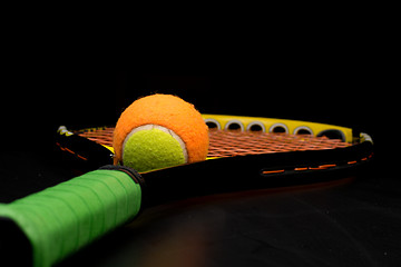 Image showing Tennis ball for kids with tennis racket