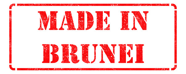 Image showing Made in Brunei - inscription on Red Rubber Stamp.