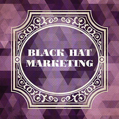 Image showing BlackHat Marketing Concept. Purple Vintage design.