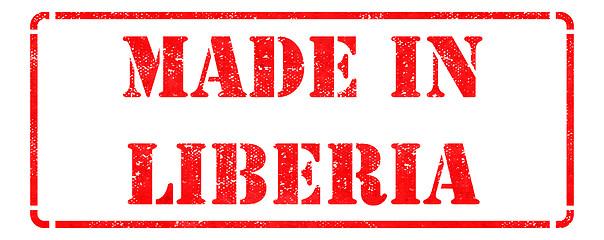 Image showing Made in Liberia - inscription on Red Rubber Stamp.