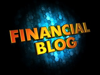 Image showing Financial Blog- Gold 3D Words.