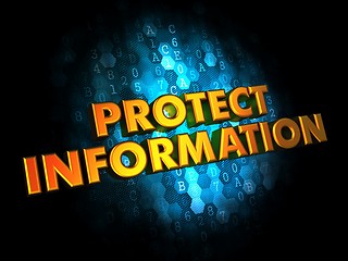 Image showing Protect Information - Gold 3D Words.