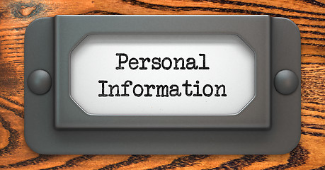 Image showing Personal Information - Concept on Label Holder.