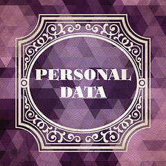 Image showing Personal Data Concept. Purple Vintage design.