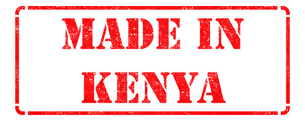 Image showing Made in Kenya - inscription on Red Rubber Stamp.