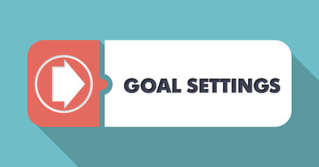 Image showing Goal Settings on Blue in Flat Design.