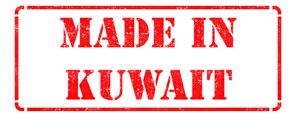 Image showing Made in Kuwait - inscription on Red Rubber Stamp.