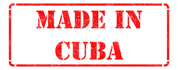 Image showing Made in Cuba - inscription on Red Rubber Stamp.