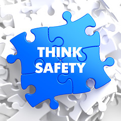 Image showing Think Safety on Blue Puzzle.