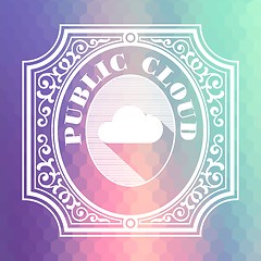 Image showing Public Cloud. Pastels Vintage Design Concept.