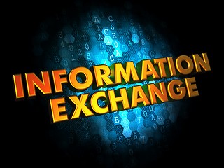 Image showing Information Exchange - Gold 3D Words.