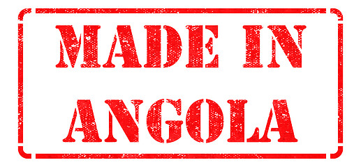 Image showing Made in Angola - inscription on Red Rubber Stamp.