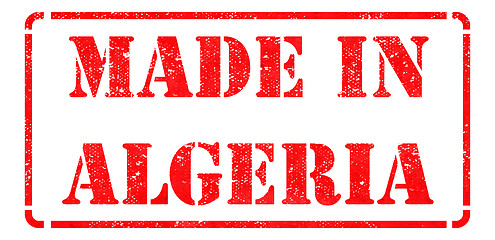 Image showing Made in Algeria - inscription on Red Rubber Stamp.