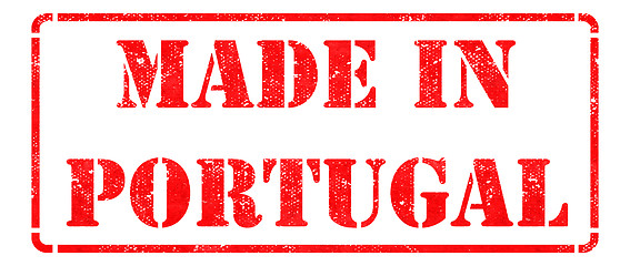 Image showing Made in  Portugal- inscription on Red Rubber Stamp.